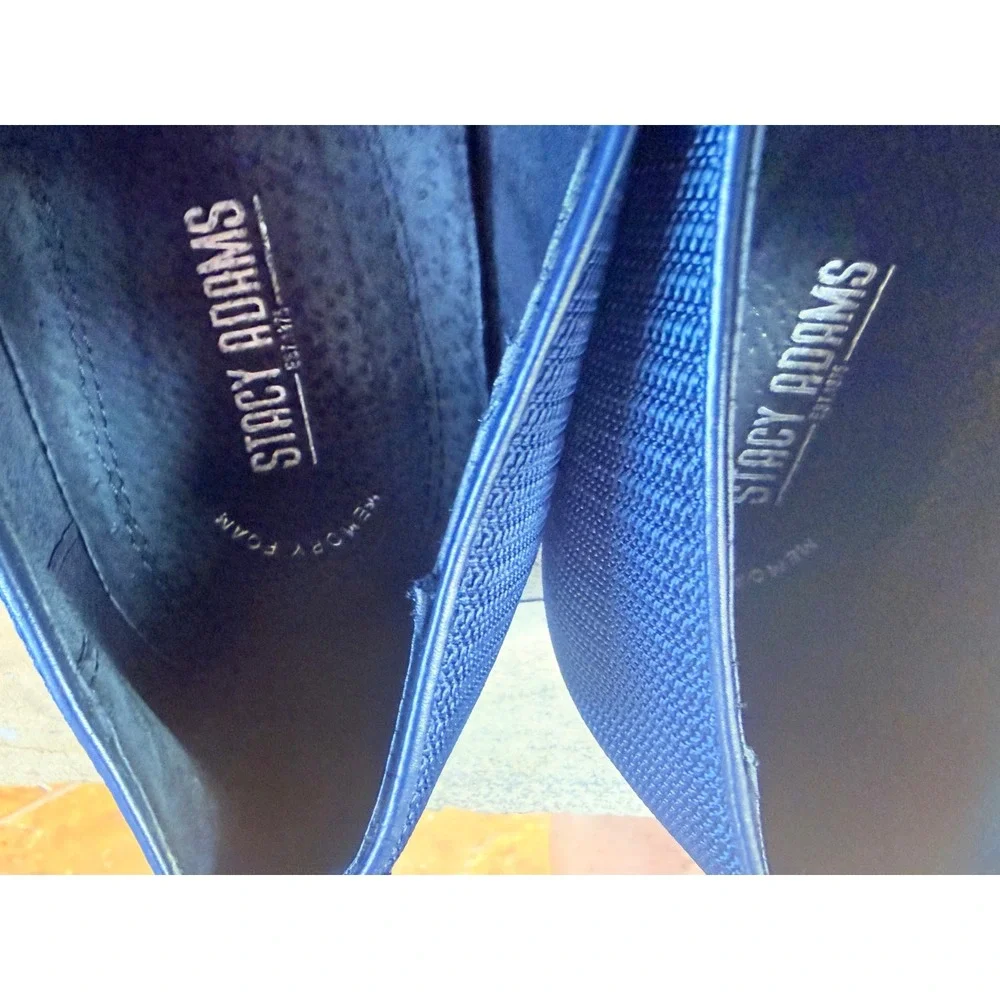 Stacy Adams Tazewell Plain Toe Tassel Loafers Blue Textile Men's 15M